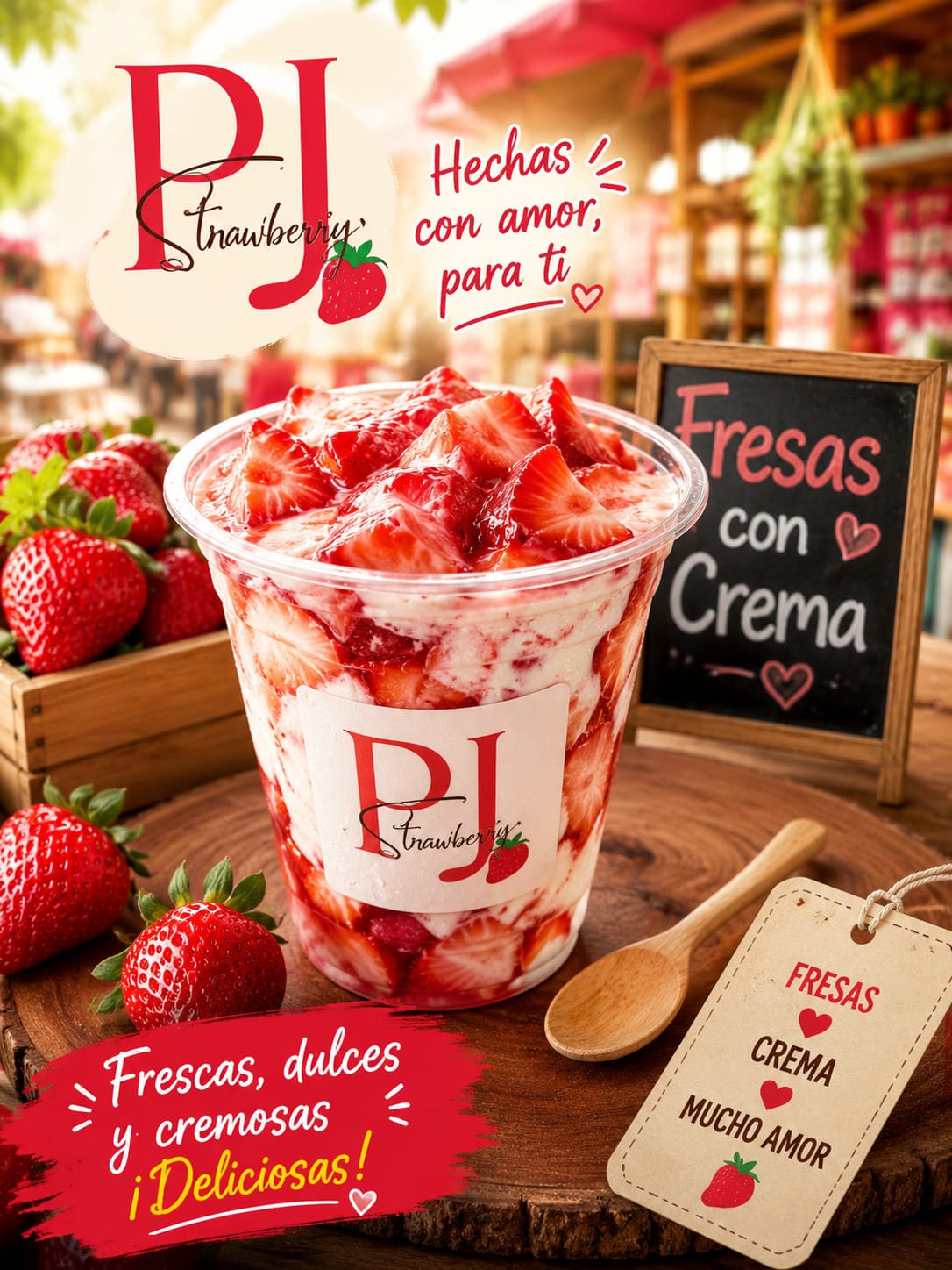 Fresas con crema